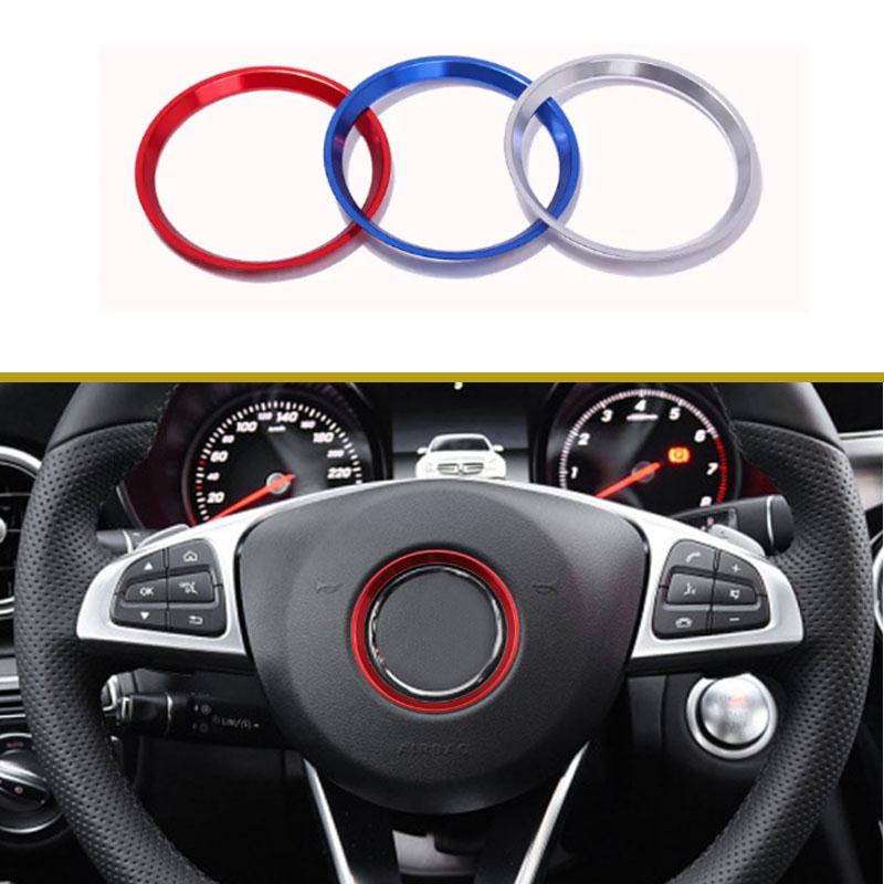 Car Steering Wheel Center Emblem Decoration Rings Stickers Cover for Mercedes Benz GLE CLA GLA W213 W246 W205