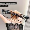 Fashion Leopard Print Presbyopia Glasses Anti Blue Light Glasses for Middle-aged and Elderly People, Square Presbyopia Glasses