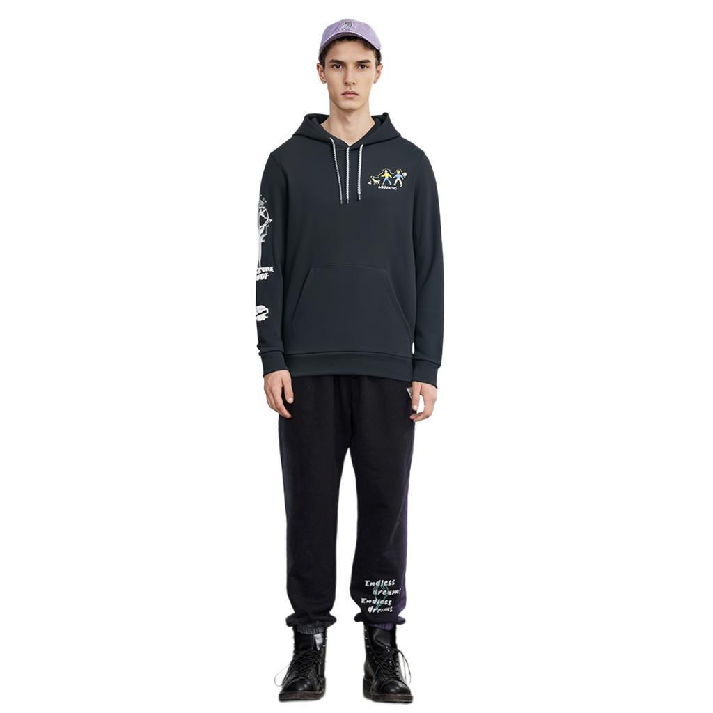 Adidas Neo Sweatshirts Men's Black Hooded Moderate Regular HG6589