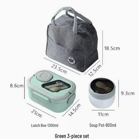 Compact Insulated Lunch Bag & Microwaveable Bento Box for Students & Office Workers
