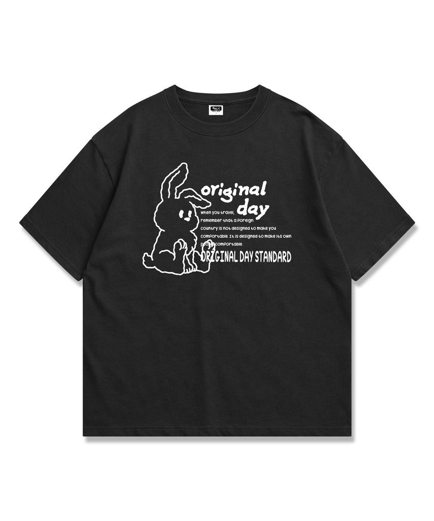 ORIGINALDAY Rabbit Day Oversized Short Sleeve T-Shirt Unisex Black