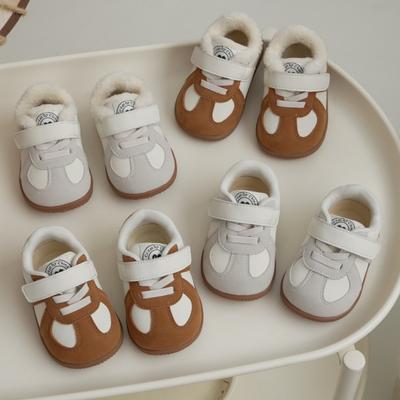 Baby Toddler Shoes Autumn and Winter Soft-soled German Training Shoes Boys and Girls Steady Shoes Single Velvet Sports Shoes