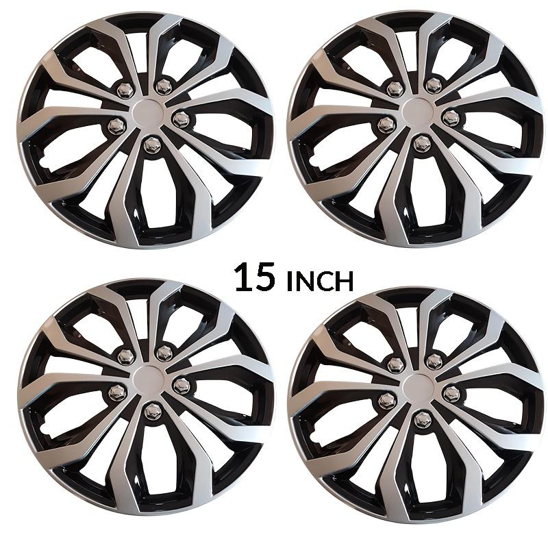 4PCS Black/Silver 15" Spyder Performance Wheel Cover Fits Toyota Volkswagen VW Chevy Chevrolet Honda Mazda Dodge Ford and Others DD1