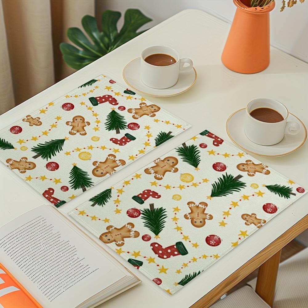 

Рождественский снеговик, подставка под приборы, кухонный коврик, легко очищаемый протектор поверхности для плиты, холодильника, посудомоечной машины, ванной комнаты - праздничный декор стола 45x30cm