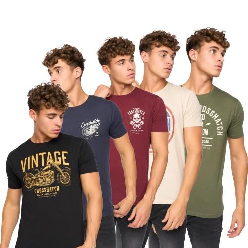 Crosshatch Mens Motohub T-Shirt (Pack of 5)