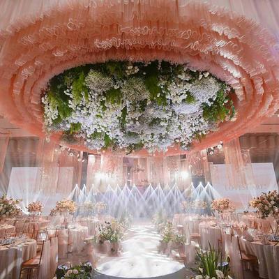 1/3/5m Garza da Drappeggio per Soffitto Tulle a Forma di S Tenda da Matrimonio Pannelli Decorativi da Soffitto Decorazione Sala Cerimonie Garza Trasparente