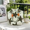 New Leopard Star Knitted Tote Bag for Women Large Capacity Bucket Bag Versatile Handbag for Commute Work and Daily Use