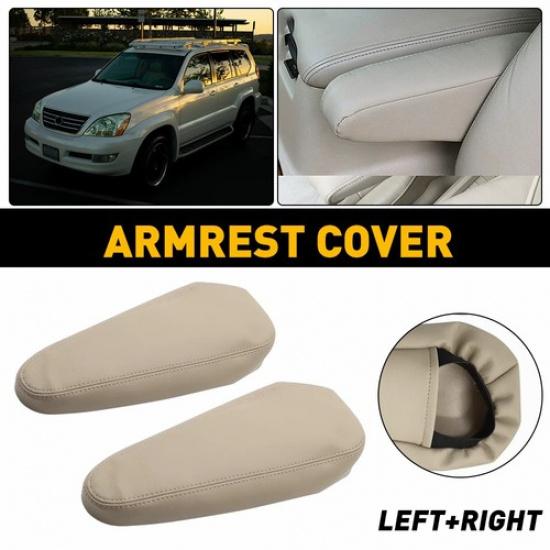 Fits 2003-2009 Lexus GX470 Seat Armrest Slip-on Protect Cover Leather Beige EOA