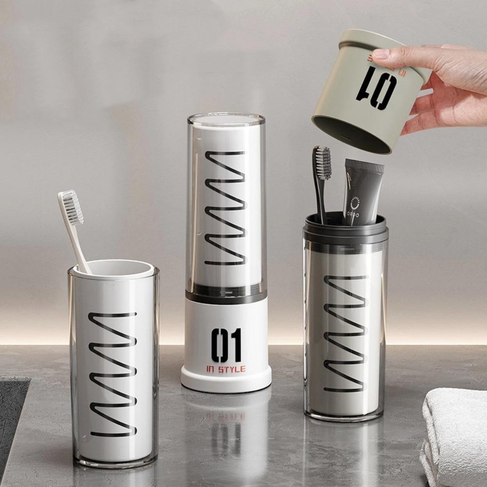 

Portable Brushing Cup Three in One Wash Cup Creative Toothbrush Cup Travel сірий