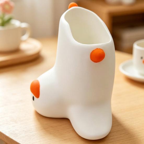 DYS Upside Down Duck Pen Holder, 3D Printed Desk Organizer, Funny Stationery Storage Holder for Office School, Creative Gift Girls