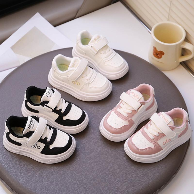 Kids' Lightweight Non-Slip White Sneakers – Comfortable, Thick Sole for Boys & Girls