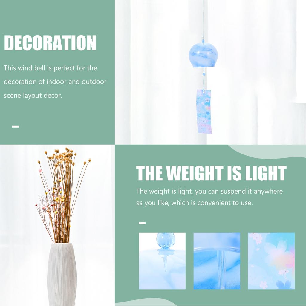Japanese Style Marbling Pattern Wind Chime Pendant Glass Wind Chime Hanging Ornament