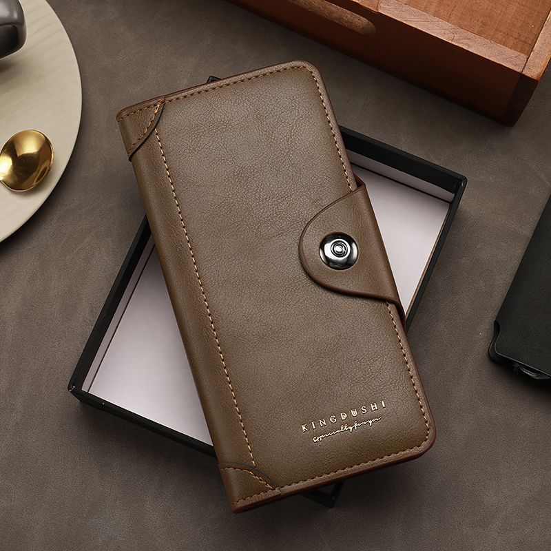 

High-value men s wallet, suit bag, multi-card position, fashion trend, three-in-one, light and luxury, ID clip, wallet. Gift box delivery колір світло кави