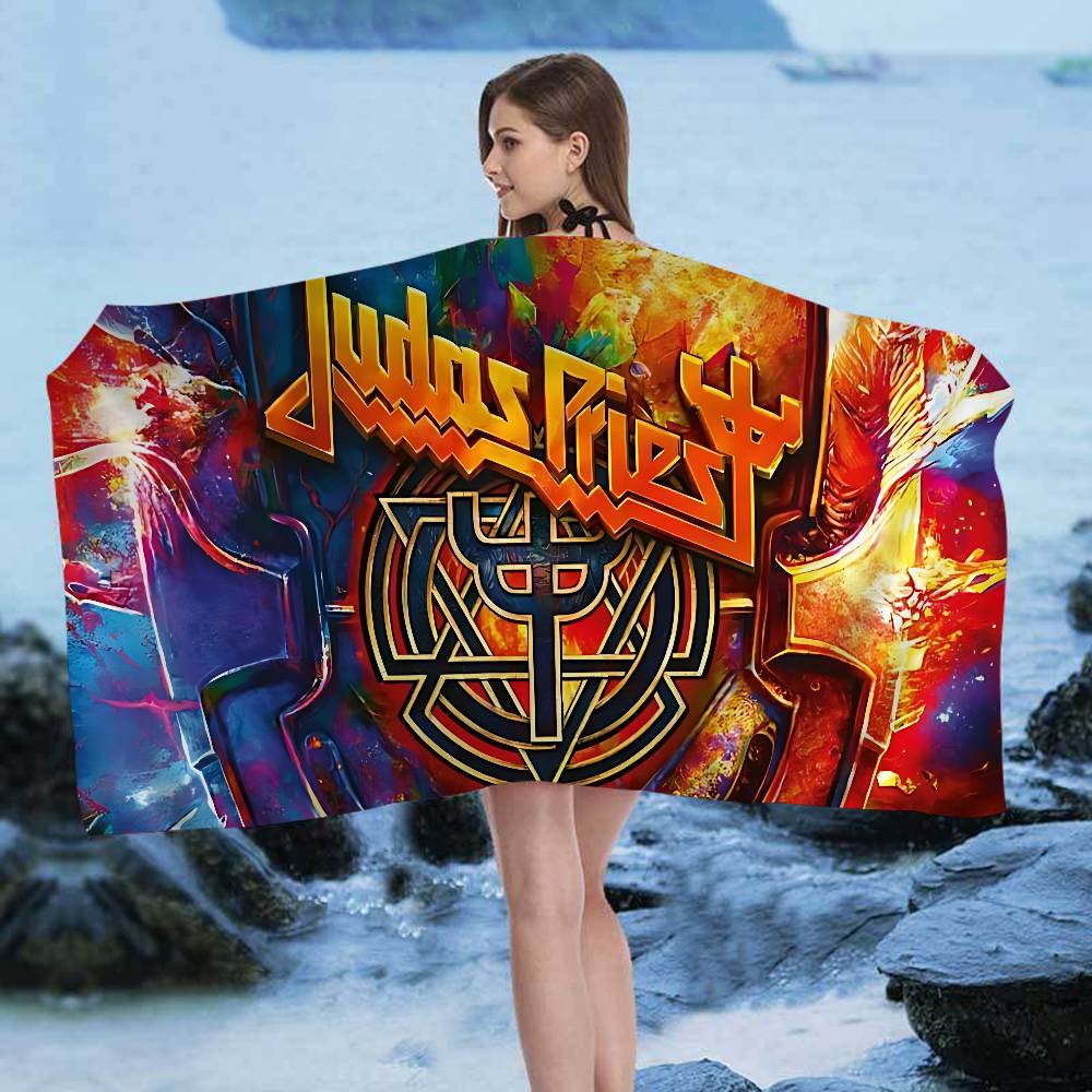 J-Judas P-Priest ROCK BAND Bath Towel Microfiber Soft Water Absorbing Breathable For Girl Kids Decorative Cartoon Beach Towel