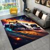 Alfombra de Dibujos Animados para Coche de Carreras y Piloto de Carreras para el Hogar Sala de Estar Dormitorio Sofá Felpudo Decoración, Alfombra para Zona de Juegos Infantil Alfombrilla Antideslizante para el Suelo