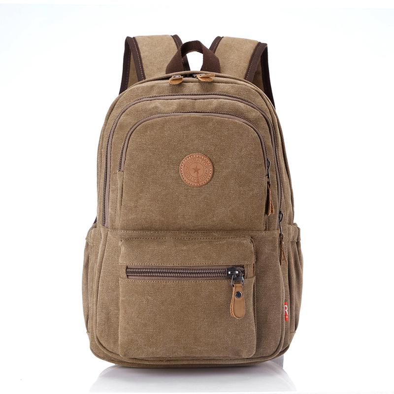 

Korean Version Trendy Backpack Casual Canvas Backpack Unisex Travel Computer School Bag Large Capacity Retro Student Backpack темно-коричневого