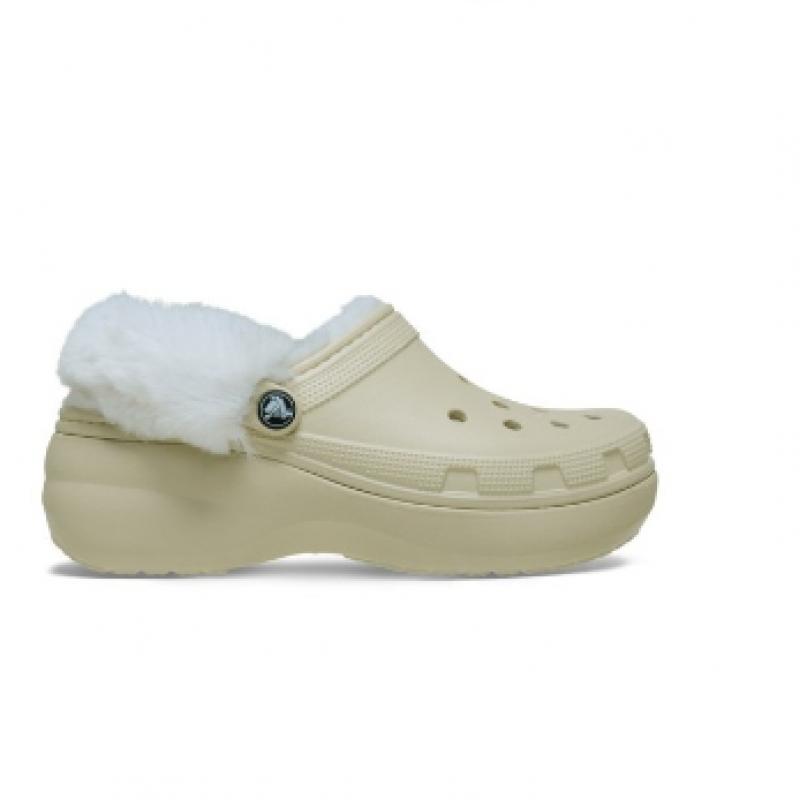 CrocS Women S claSSic Platform Fuzz Lined Bone 212854 2y2