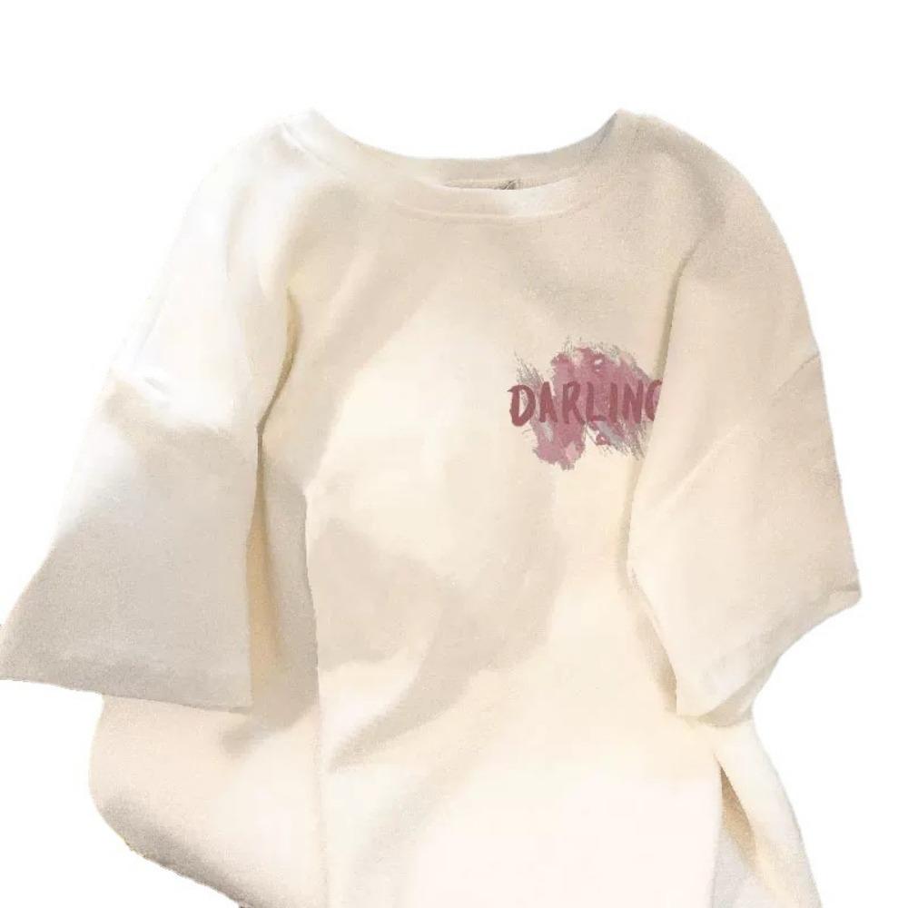 National Fashion T-shirt Women's Short Sleeve Design Loose Summer Hong Kong Style Retro White Half Sleeve Top