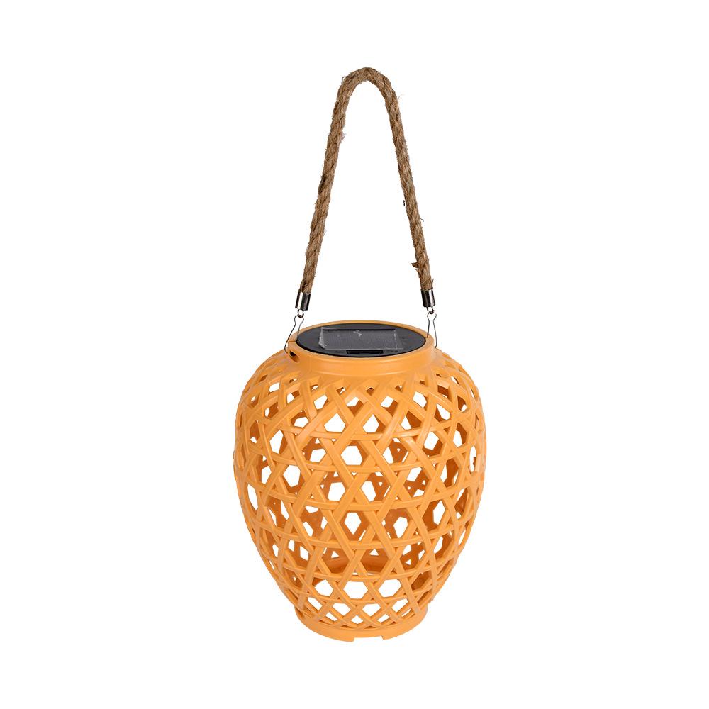 Bamboo & Rattan Solar Lantern: Elegant Outdoor Garden, Patio, or Balcony Decoration Light