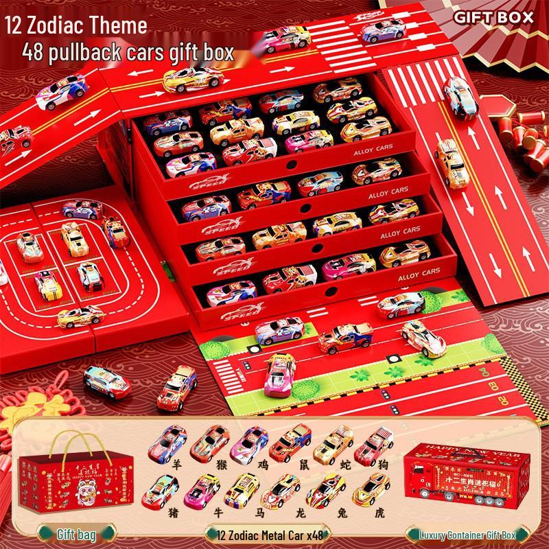 28 Pull-back Small Car Gift Box - Racing Car Model Toy for Boys, Children's Day & Birthday Gift
