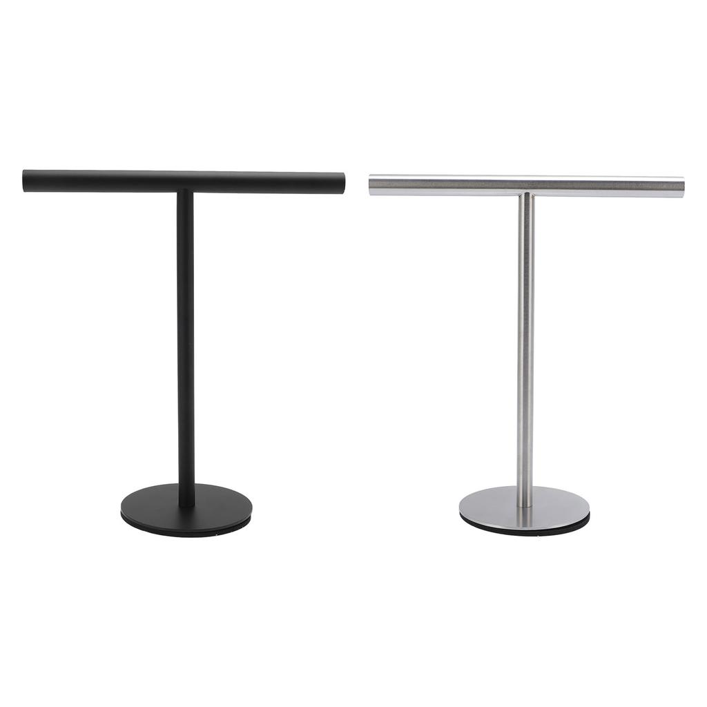T Shape Towel Holder Stainless Steel Standing Hand Towel Rack with Heavy Base Jewelry Organizer for