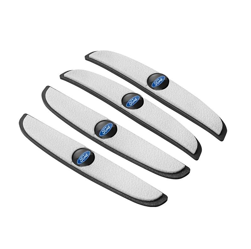 QVEE1 For Ford Emblem Mustang Explorer Kuga Focus Fiesta Escape Fusion Taurus 4pcs Car Door Anti-Collision Strip Bumper Badge Sticker