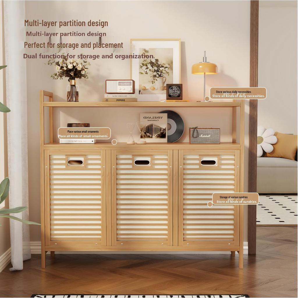 Multi-layer Bamboo Storage Cabinet for Bedroom: Toy and Clothes Organizer, Drawer and Shelf Unit