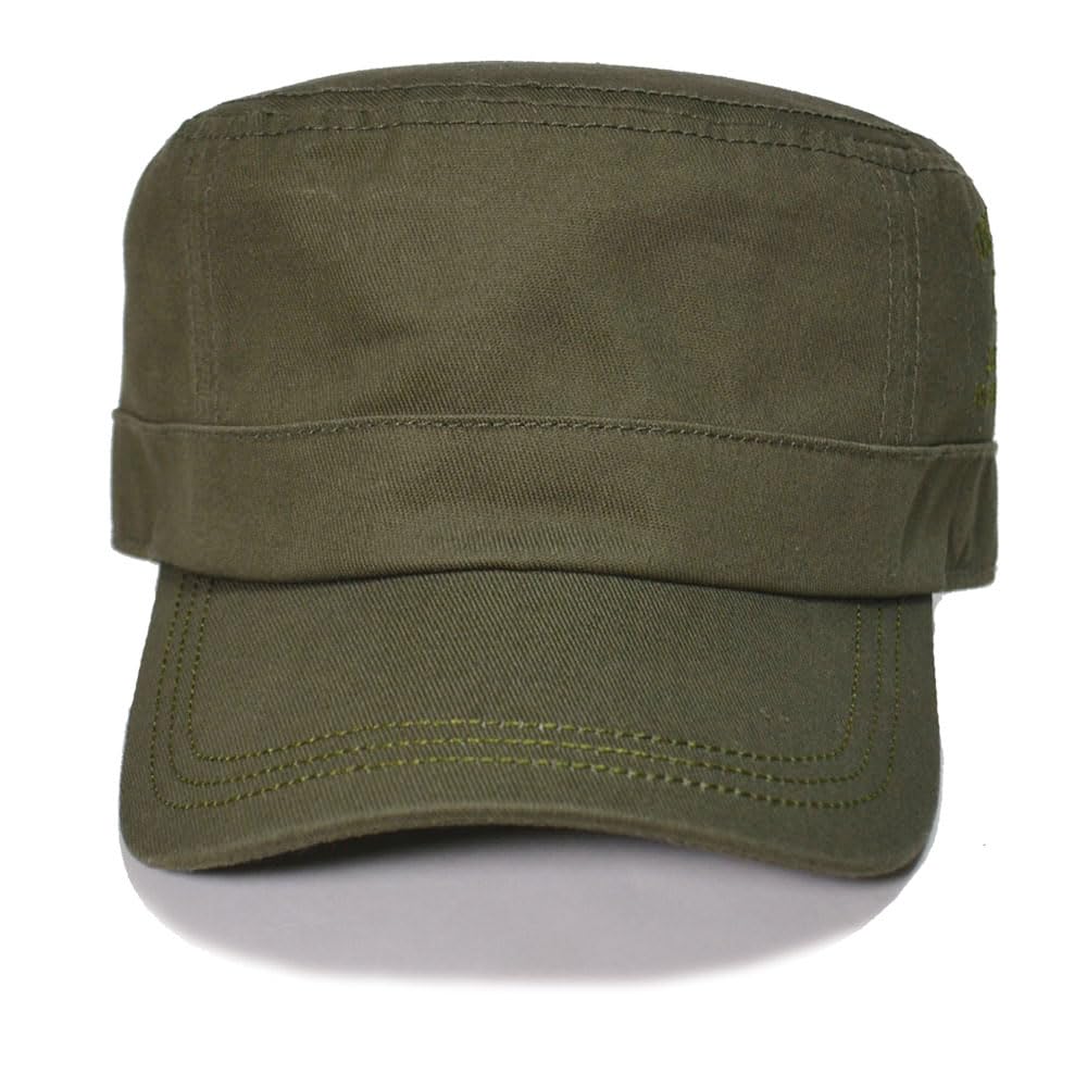 AVIREX Cotton Embroidered Work Simple Style Size Cap, (Regular (Approx. 57-59cm), Khaki)