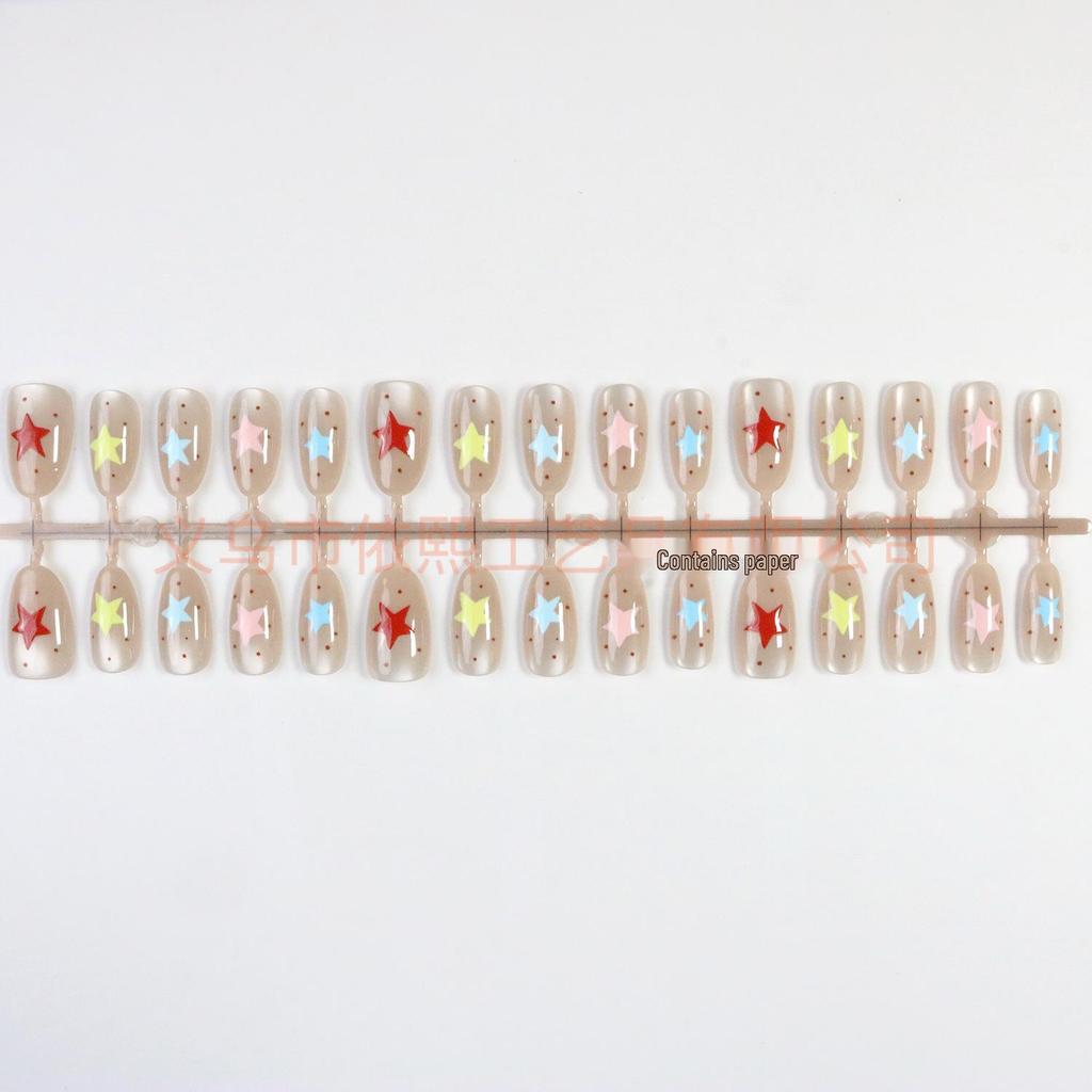 Starry Short Oval Cat Eye Press-On Nails - Light Luxury Ice Clear Manicure in Pure Desire Style