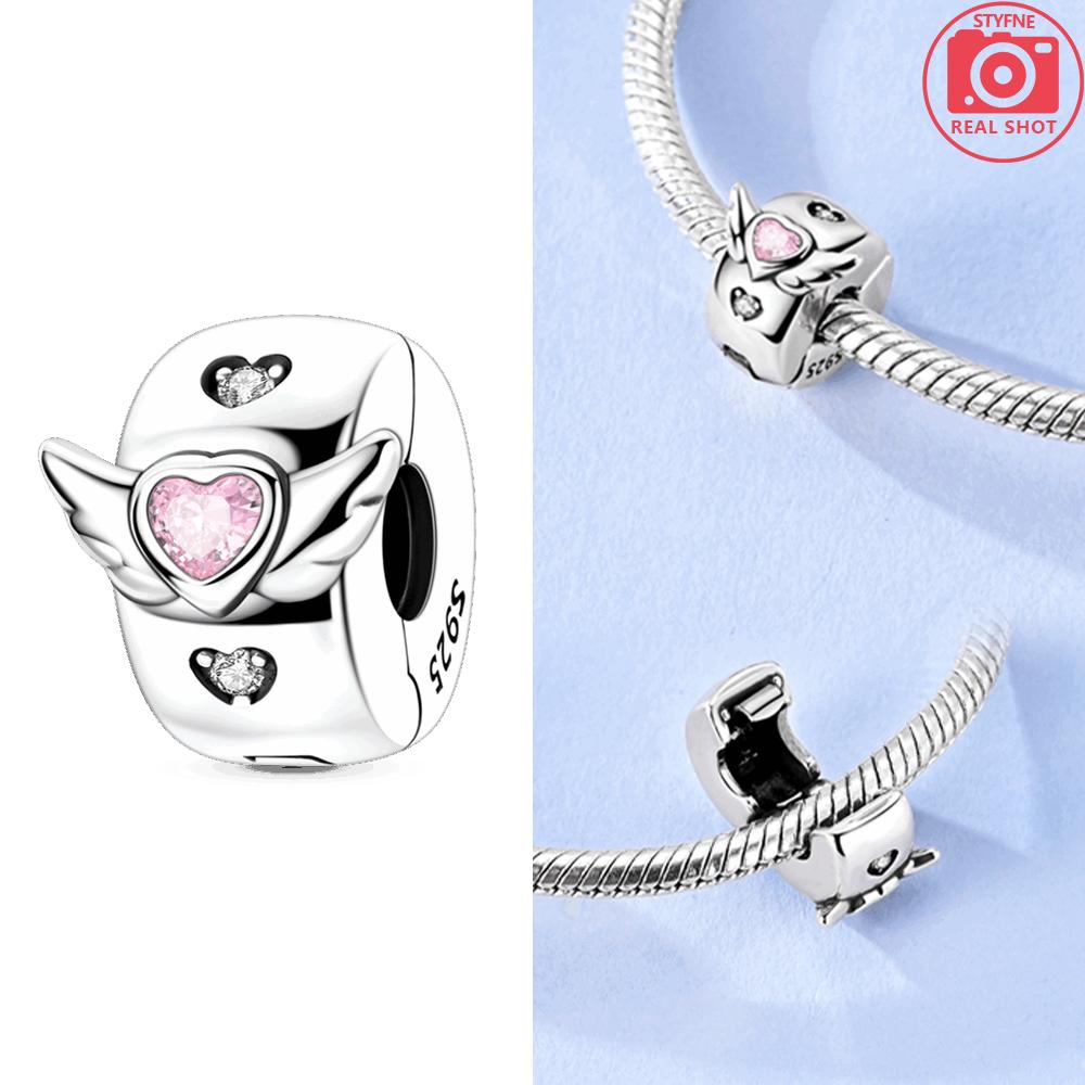 Pink Zircon Heart Colorful Unicorn Blue Moon Copper Charm Beads Fit Bracelet Jewelry Diy Women Accessory Gift