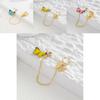 Elegant Alloy Butterfly Stud Earrings With Colorful Geometric Designs