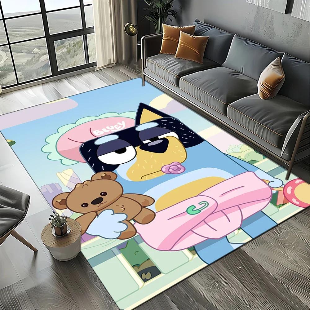 2025 New Style Bluey Family Cartoon Dog Carpet Rug for Living Room Bedroom Home Sofa Decoration,Kids Play Non-slip Floor Mat