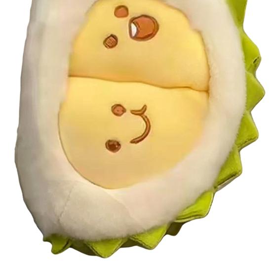 Abnehmbarer Realistischer Durian Plüsch Schlüsselanhänger Weicher Stofftier Obst Anhänger für Taschen Rucksäcke Niedliches Quetschbares Stressabbau Spielzeug Kreatives Geschenk