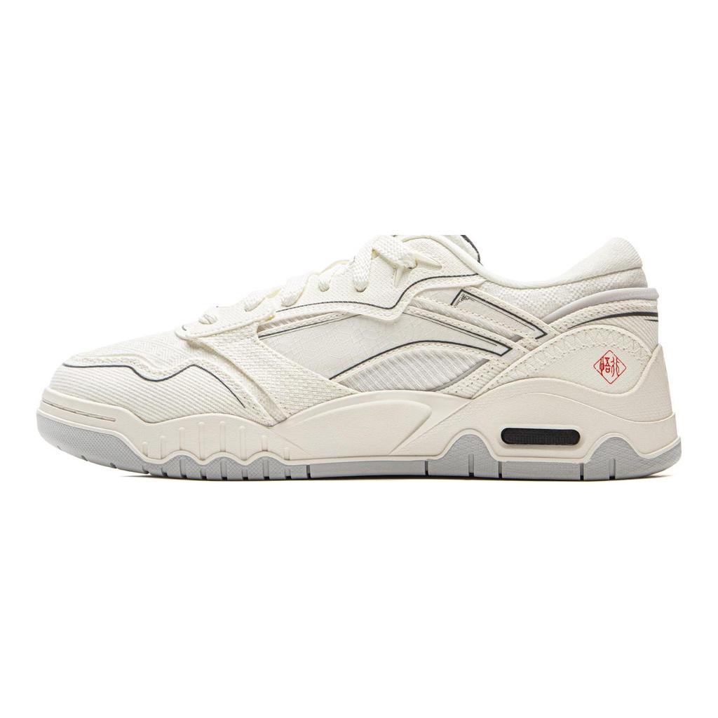 Li Ning Moon White 3 Synthetic Leather Slip Resistant Cushioning Abrasion Resistant Low Top Skateboard Shoes Men's AGCV077-4