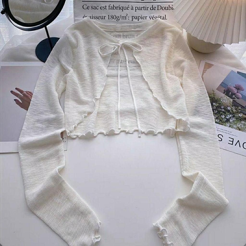 Women's 2024 Ice Silk Sun Protection Cardigan – Lightweight Summer Shawl and Camisole Outer Layer