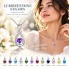 Birthstone Accent Infinity Heart Necklace Zircon Inlay Fashion Necklace  Birthday Anniversary Gift