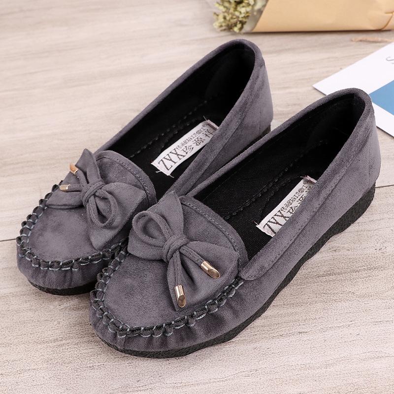 

****** and autumn new Doudou shoes women s old ******* cloth shoes s**t-soled work shoes black large-size women s single shoes 41 сірий колір