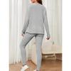 Female Suit, Autumn New Fashionable Casual Temperament Loose Round Neck Pit Stripe Knitted Suit for Women