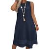 Womens Summer Casual Sleeveless Dresses Scoop Neck A-Line Flowy Long Sundress Beach Outfits