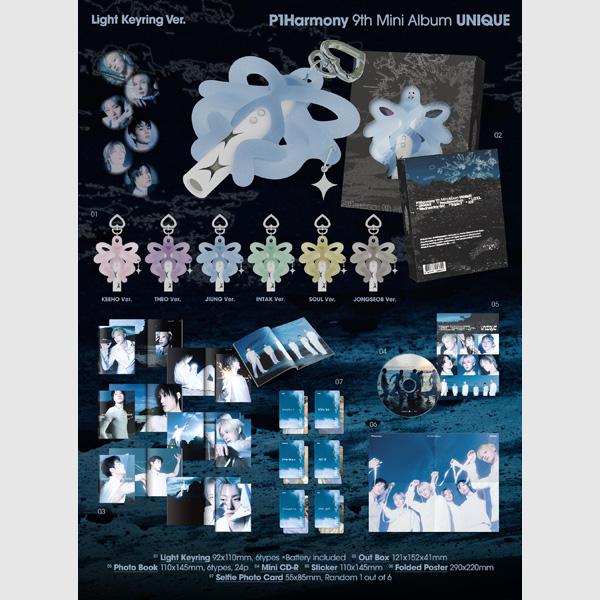 [Pre-order] P1Harmony - 9th Mini Album [UNIQUE] (Light Keyring Ver.)