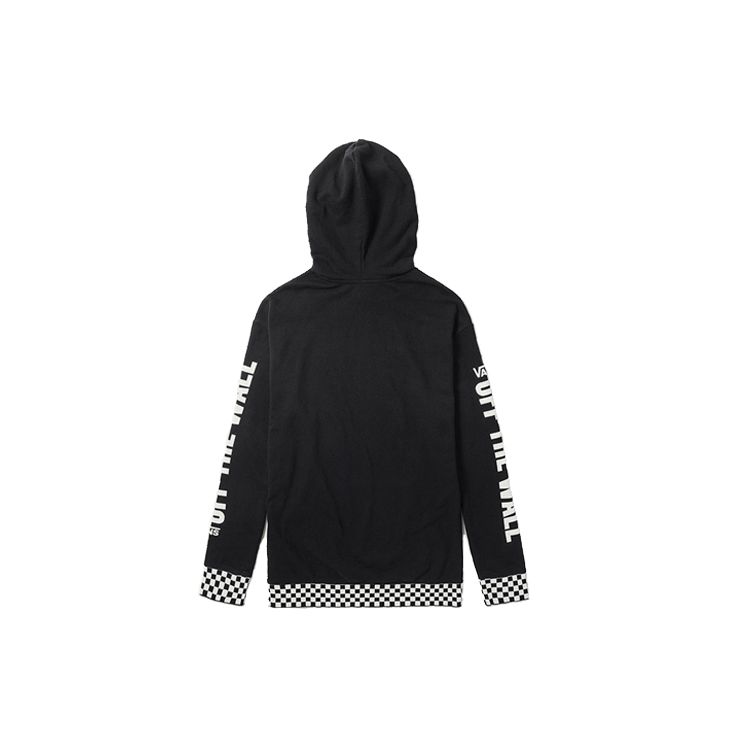Vans Checkerboard Letter Print Hoodie Men hoodies Black VN0A3UMYBLK