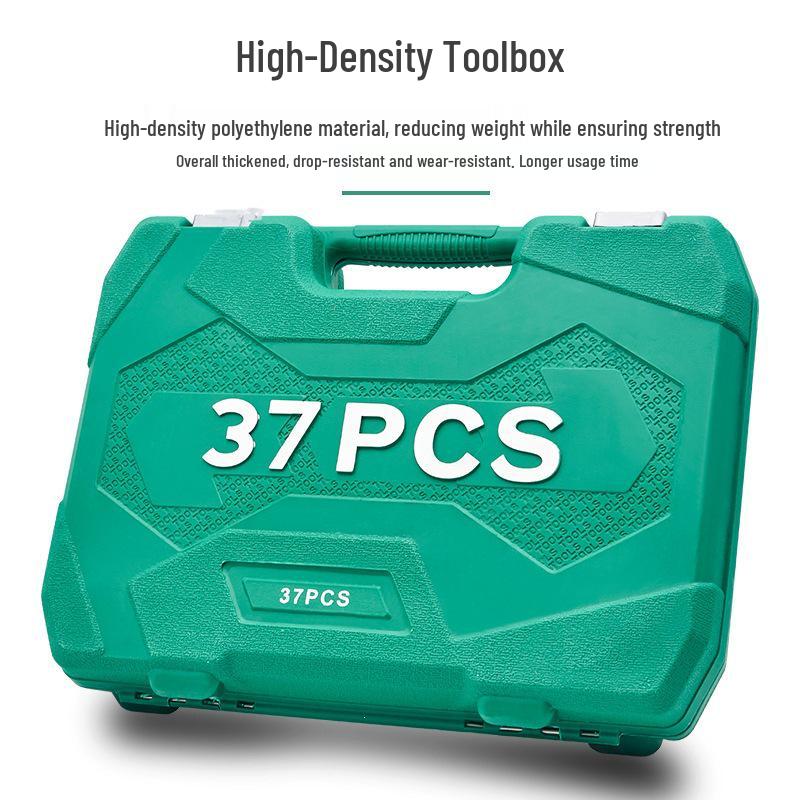 37-Piece Car Repair Tool Kit: Socket Wrench & Combination Set in Tool Box