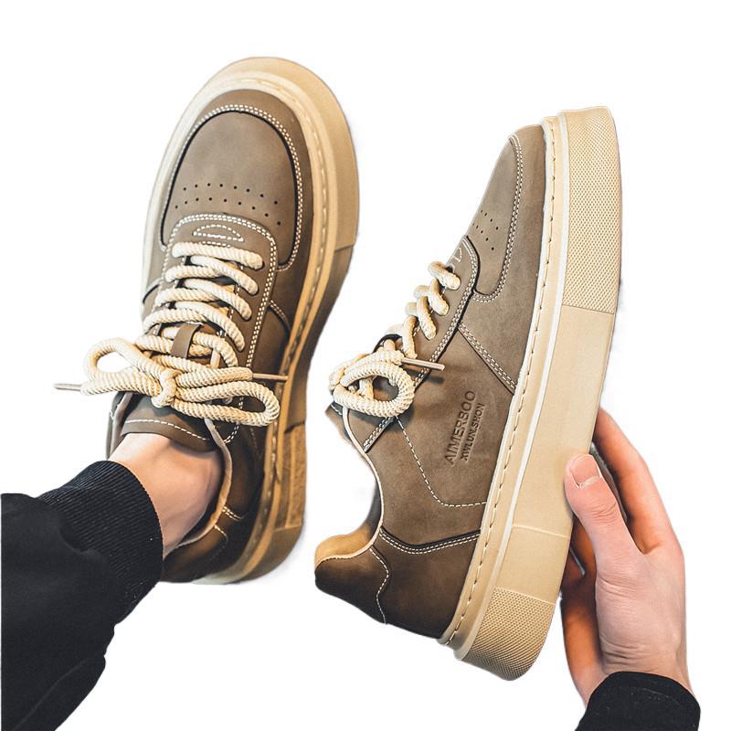 Retro Casual Sports Men's Shoes Trendy Shoes Wear-resistant and Non-slip 2025 Board Shoes Men's Work Autumn Labor Insurance Thick Sole New Models