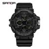 Fashion SANDA 3168 Luxury G-Type Military Men's Watch Digital Sports Multi Functional Waterproof Men's Electronic Watch