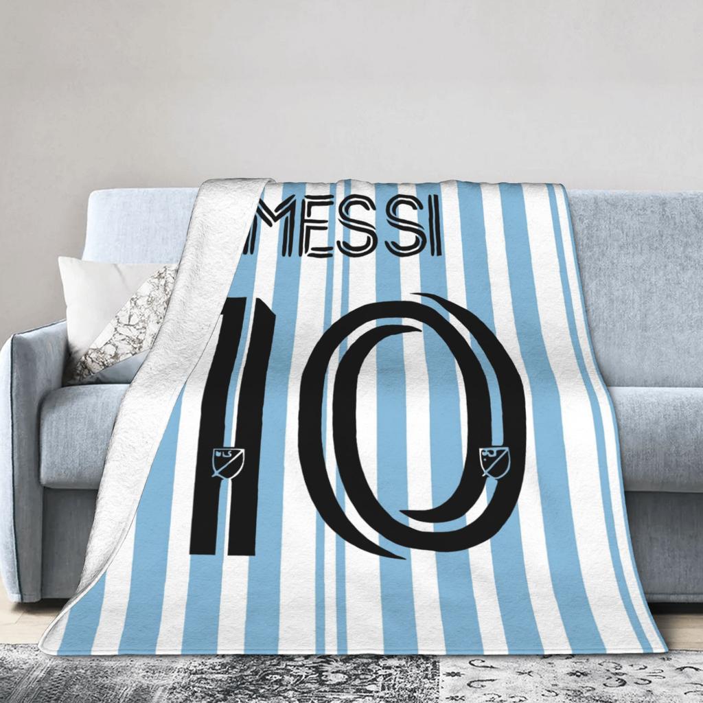 Argentina Number 10 Football Soccer Blanket Flannel Decoration Messied Portable Warm Throw Blanket for Home Couch Bedding Throws