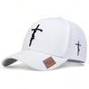 Unisex Letter Cross Embroidery Baseball Caps Outdoor Adjustable Spring And Autumn Casual Sunscreen Hat