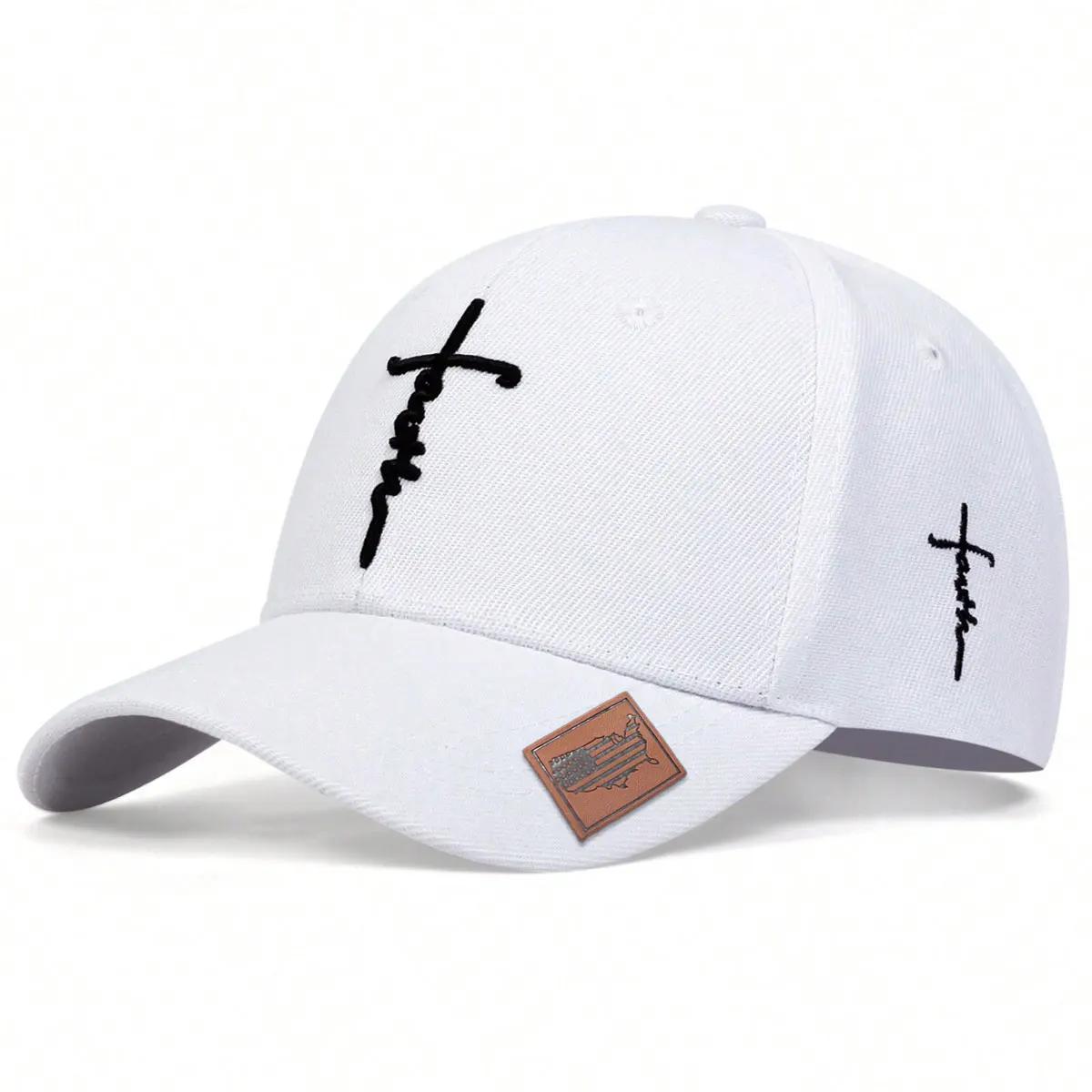 

Unisex Letter Cross Embroidery Baseball Caps Spring Autumn Outdoor Sunscreen Hat Adjustable Casual Trucker Hats