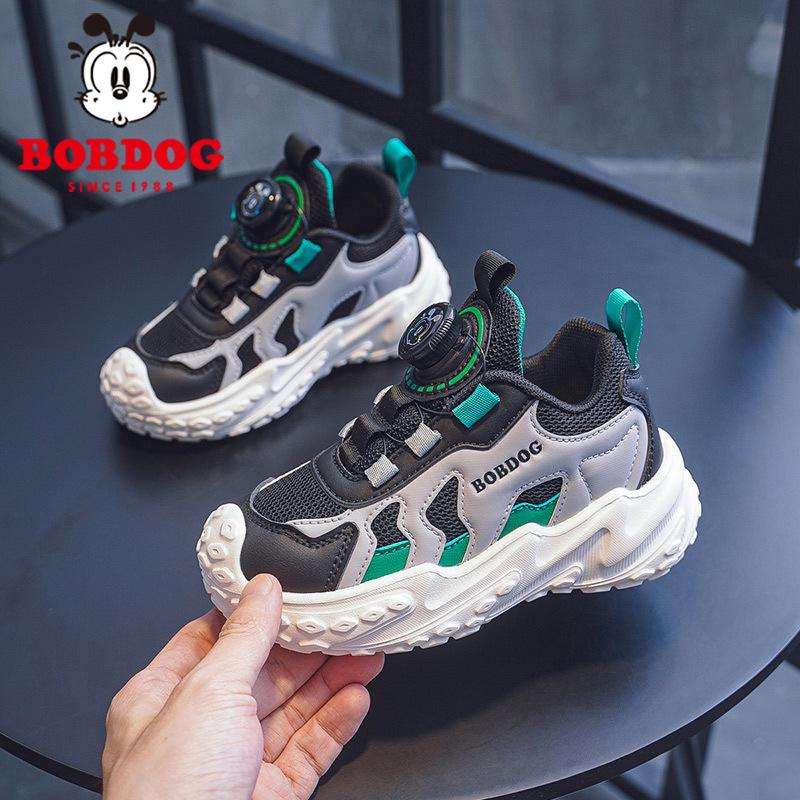 Babu Bean Boys Shoes Children's Sneakers 2025 Spring Medium and Older Children's Rotating Button Shoes Girls' Casual Shoes
