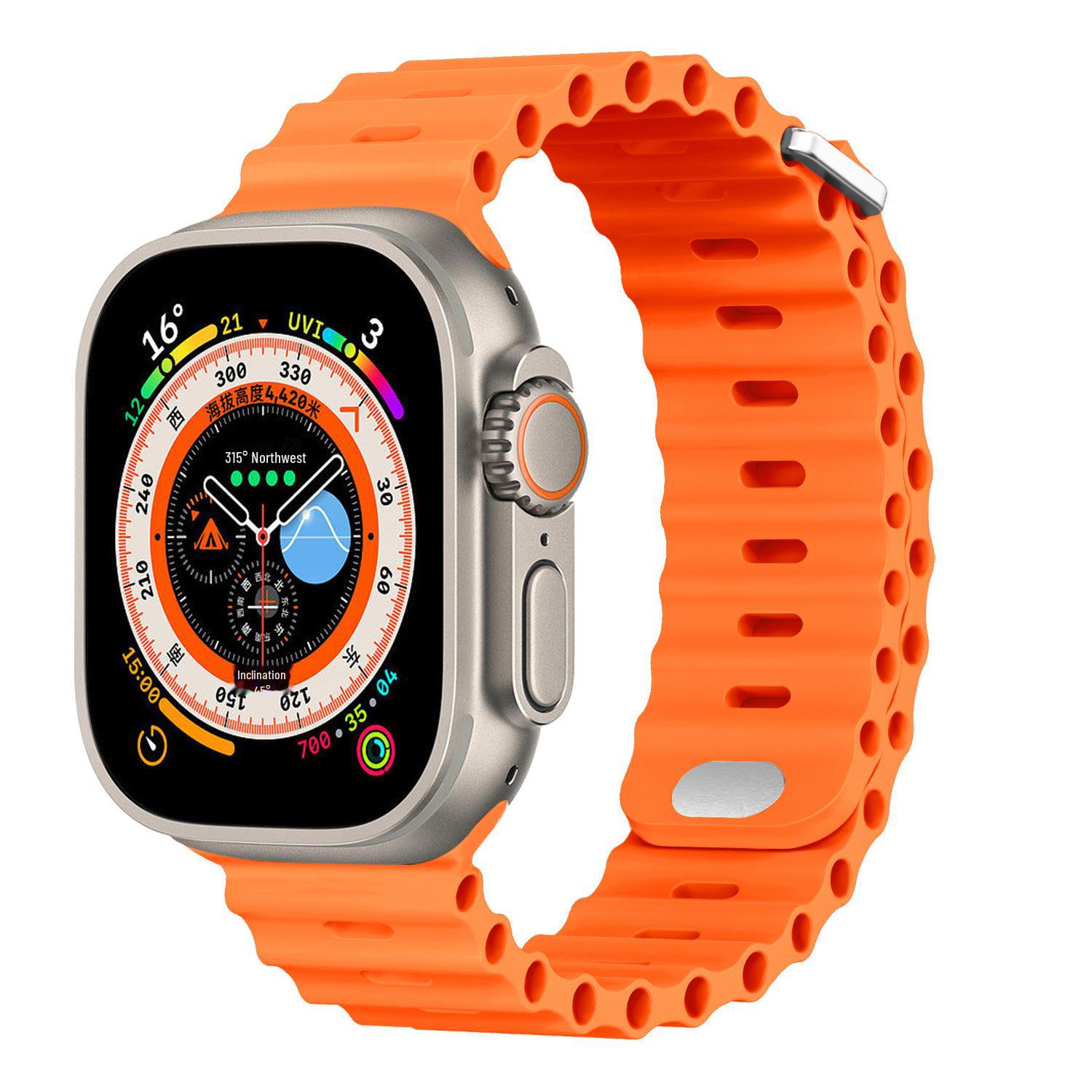 

Силіконовий ремінець Apple Watch Ultra Marine - сумісний із iWatch Series 8 5# 42/44/45/49mm Orange помаранчевий