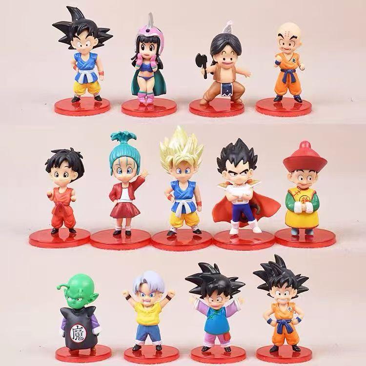 Dragon Ball Z Super Saiyan Son Goku Anime Model Son Gohan Vegeta Broly Piccolo Majin Buu Set Action Figurine Model Gifts Plaything